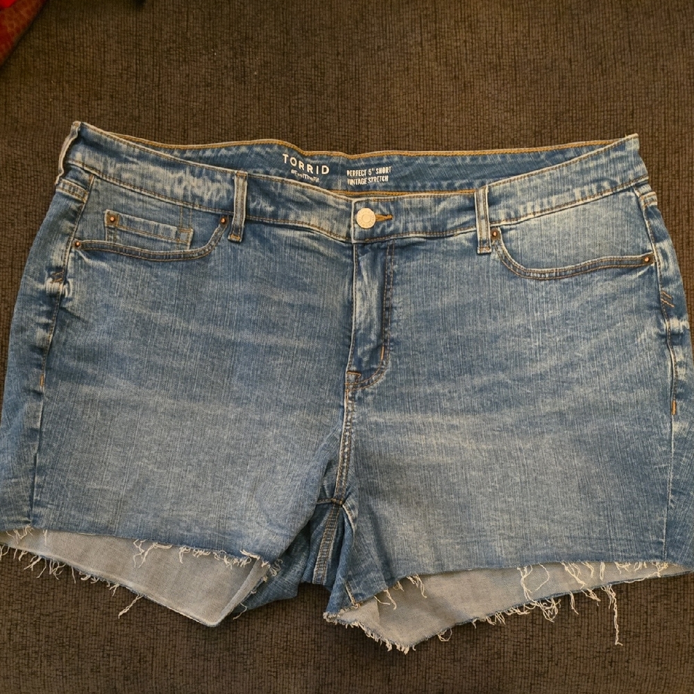 Torrid Light Blue Denim Cutoff Shorts